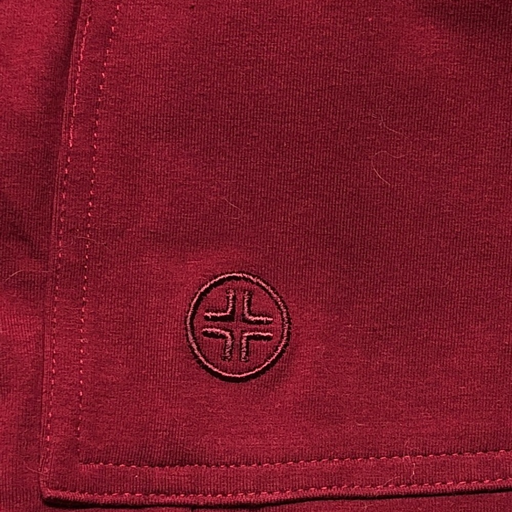 Linea Leisure by Louis Dell'Olio Zip Hoodie Faux Leather Sleeves, 2X Pomegranate - Picture 9 of 12